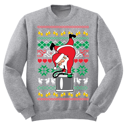 Ugly Christmas Sweater Drunk Santa Keg Stand