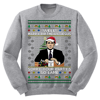 Ugly Christmas Sweater Happy Birthday Jesus Lame Party
