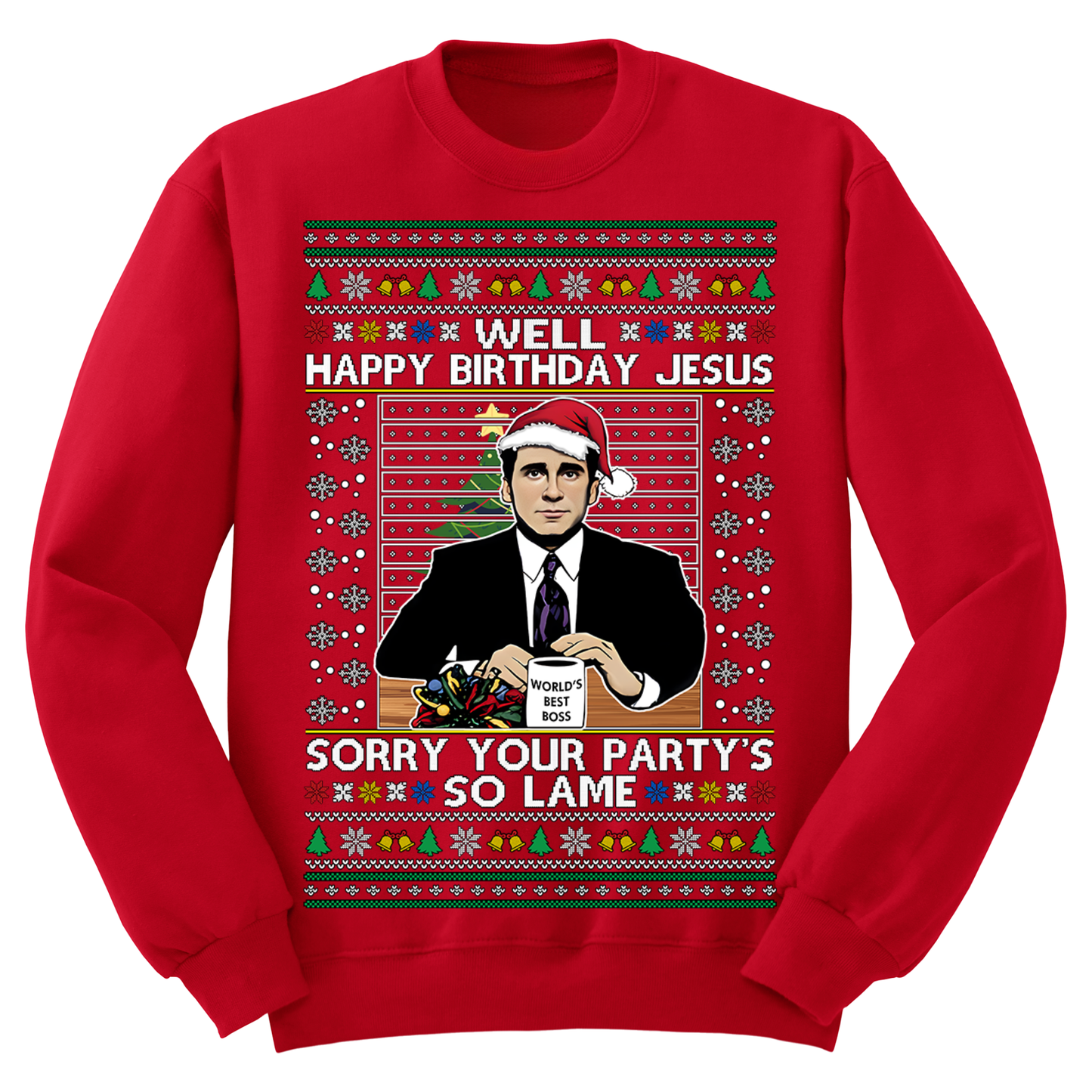 Ugly Christmas Sweater Happy Birthday Jesus Lame Party