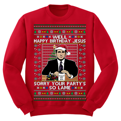 Ugly Christmas Sweater Happy Birthday Jesus Lame Party