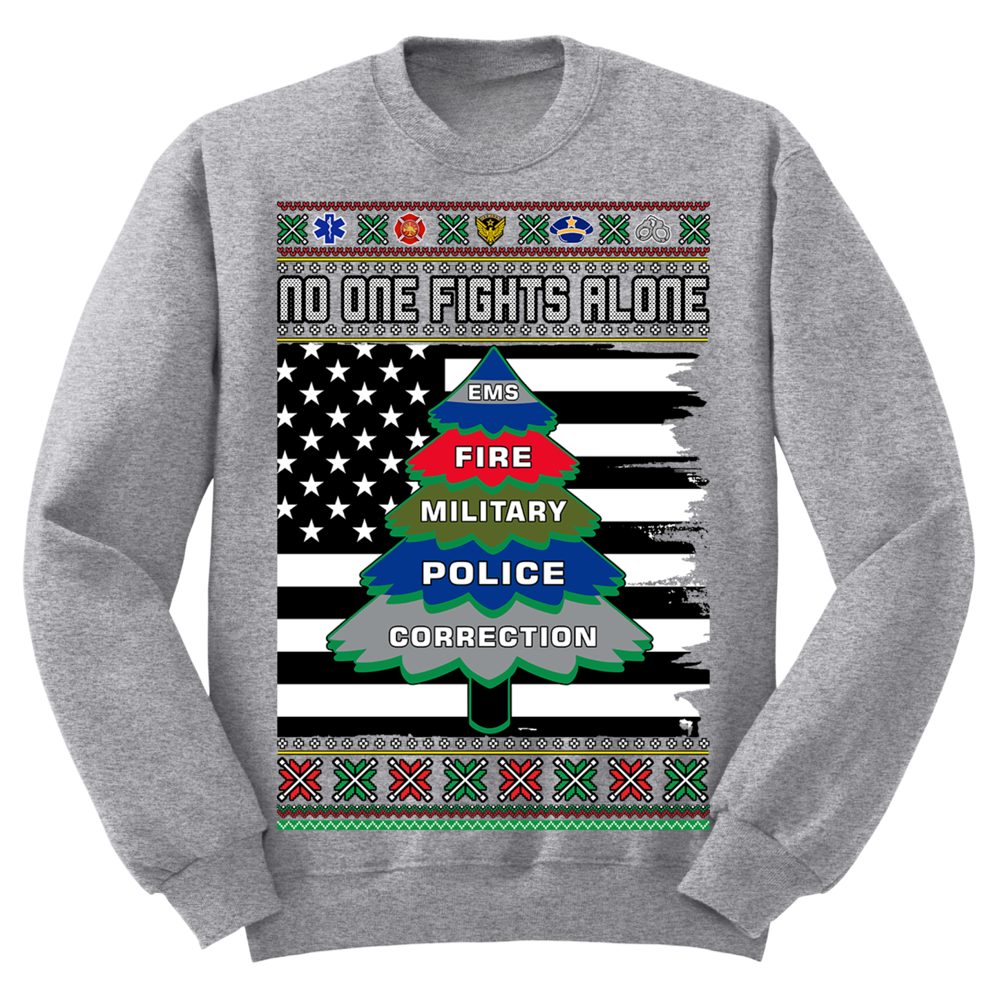 Ugly Christmas Sweater No One Fights Alone