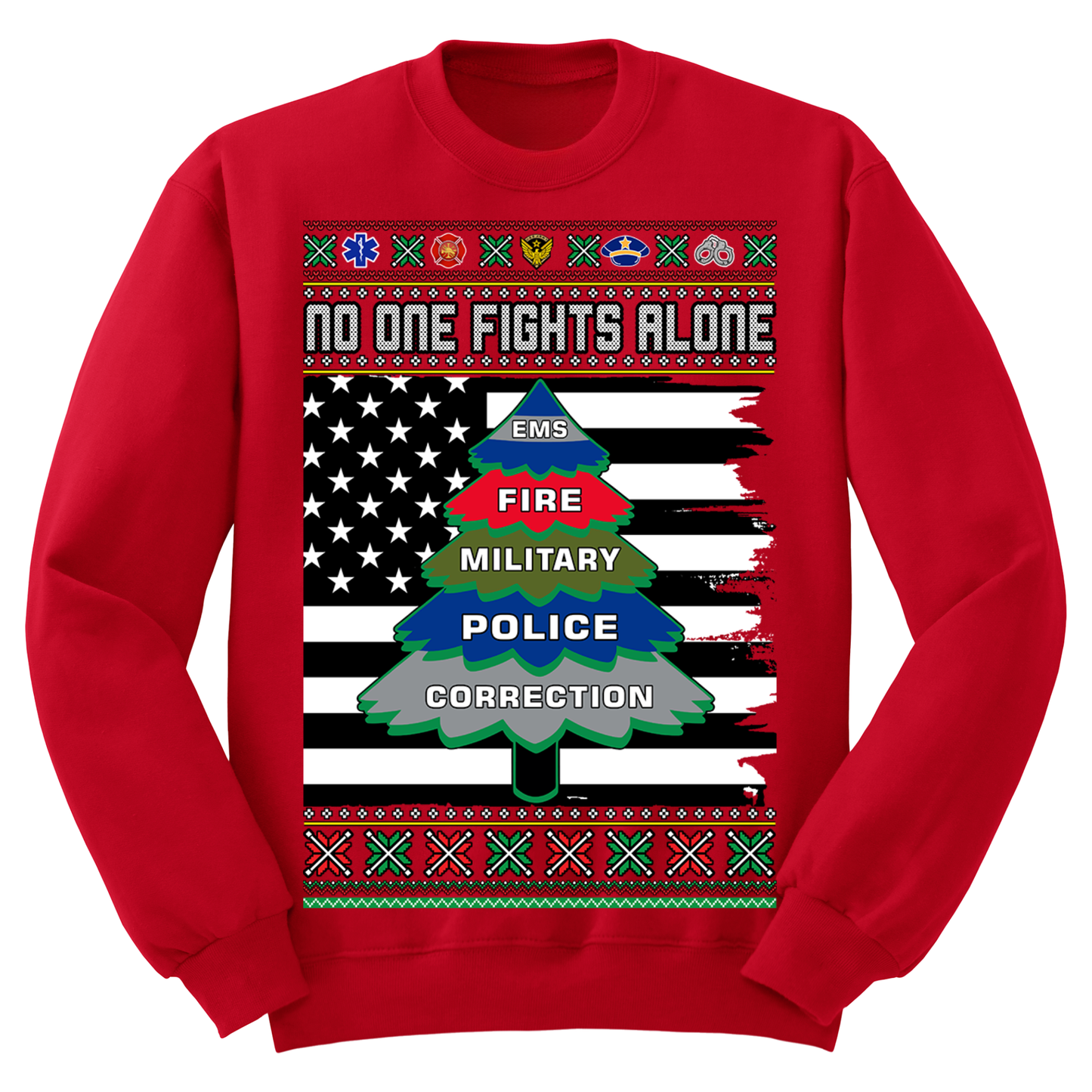 Ugly Christmas Sweater No One Fights Alone