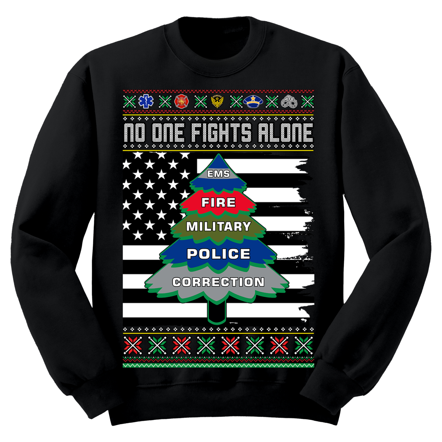 Ugly Christmas Sweater No One Fights Alone