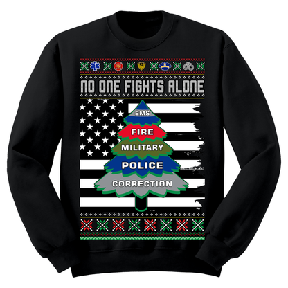 Ugly Christmas Sweater No One Fights Alone